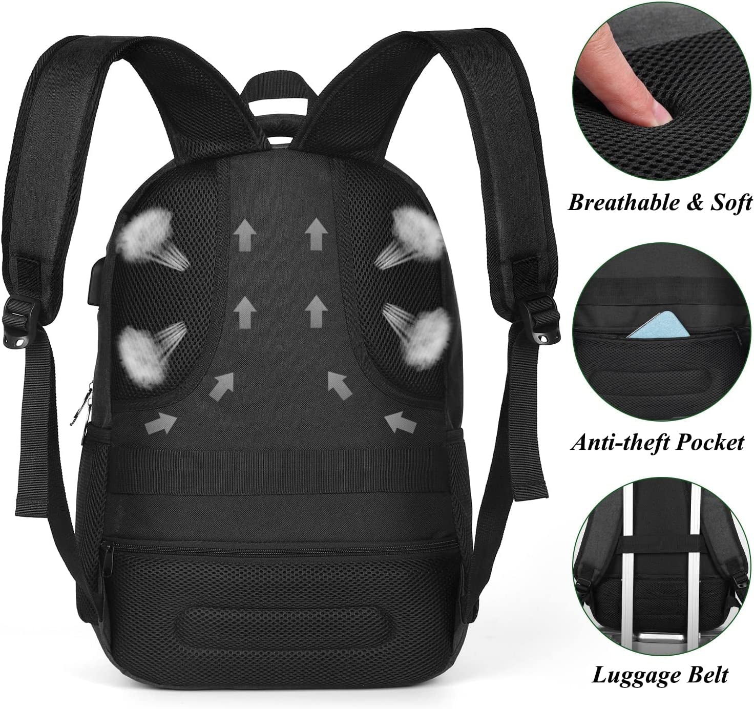 Waterproof Bookbag with USB Charging Port