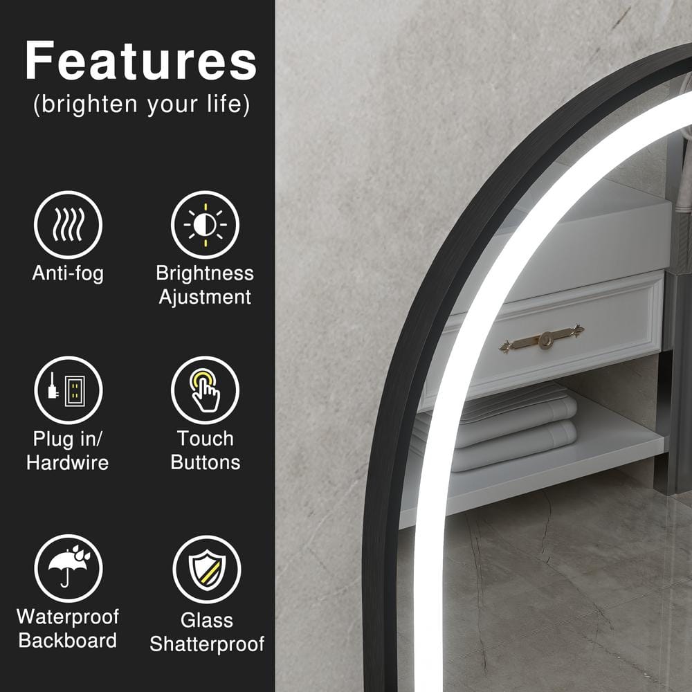 Arched Anti-Fog Vanity Mirror